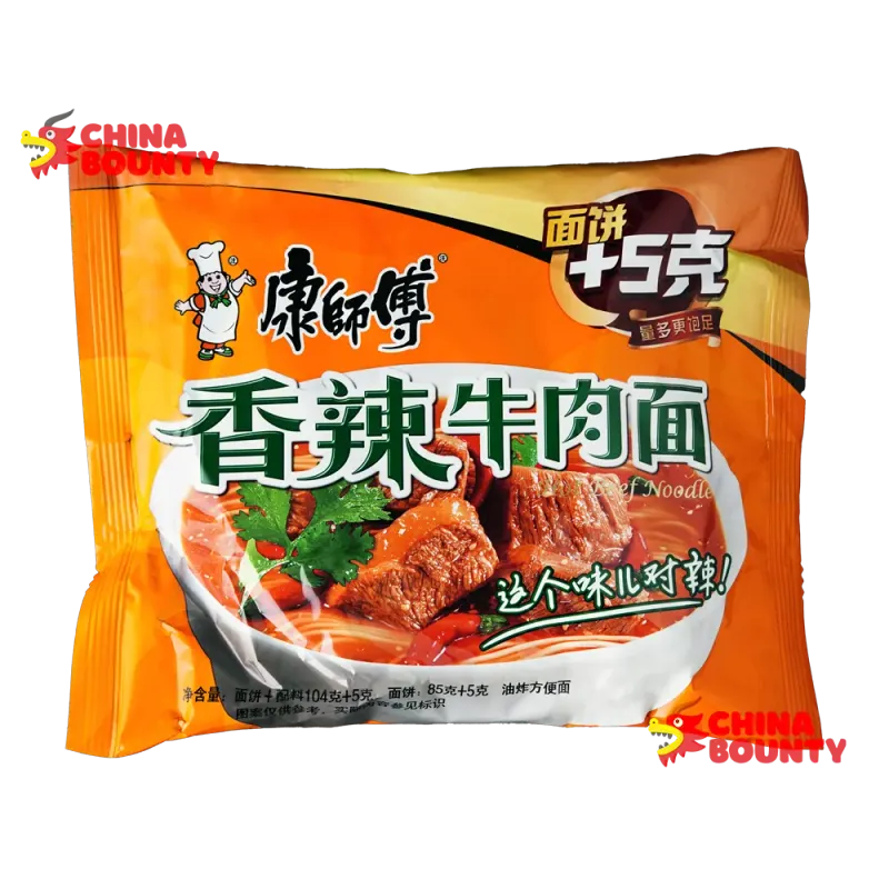 Упаковка лапши Master Kong со вкусом пряной говядины